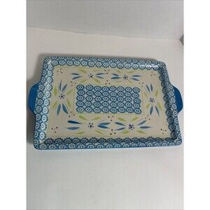Temptations Old World Oceanfetti Service Tray  9.75 By 15.75”